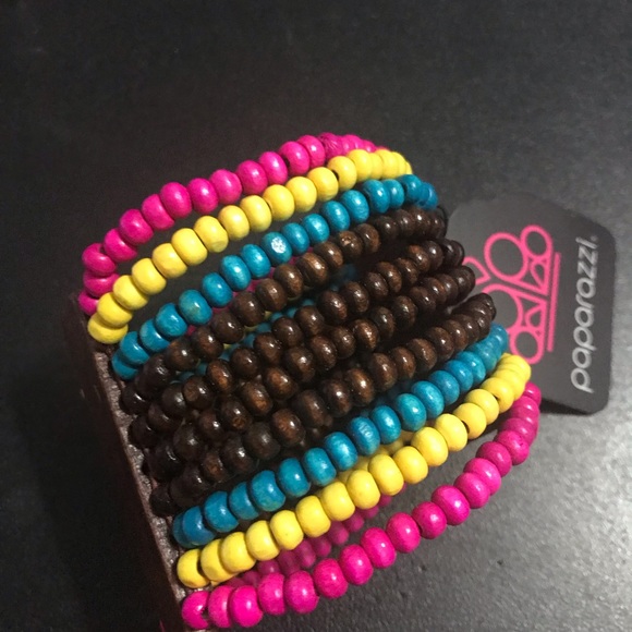 Paparazzi Wooden Stretch Bracelet New - Picture 2 of 2